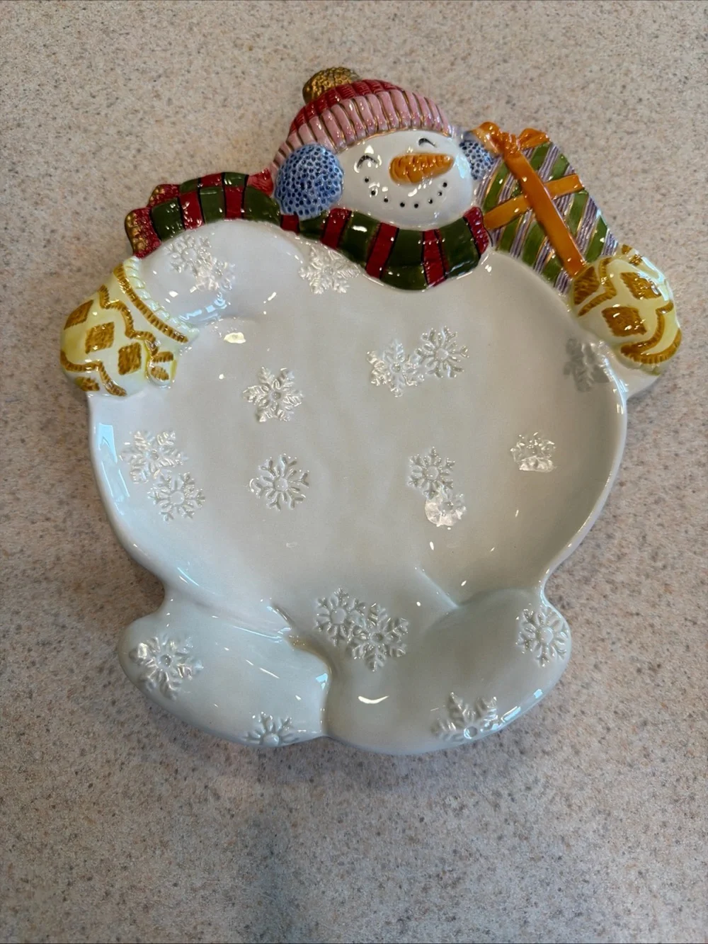 Festive Snowman Ceramic Serving Dish - Multicolor by Fritz and Floyd